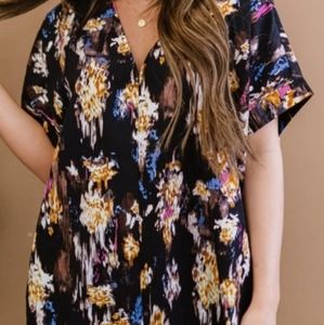 Jodifl Beautiful Moments Print V-Neck Blouse